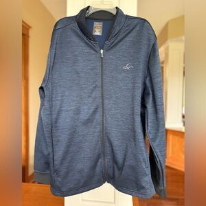 Greg Norman Men’s XXL Heathered Navy Full-Zip Jacket With Pockets.